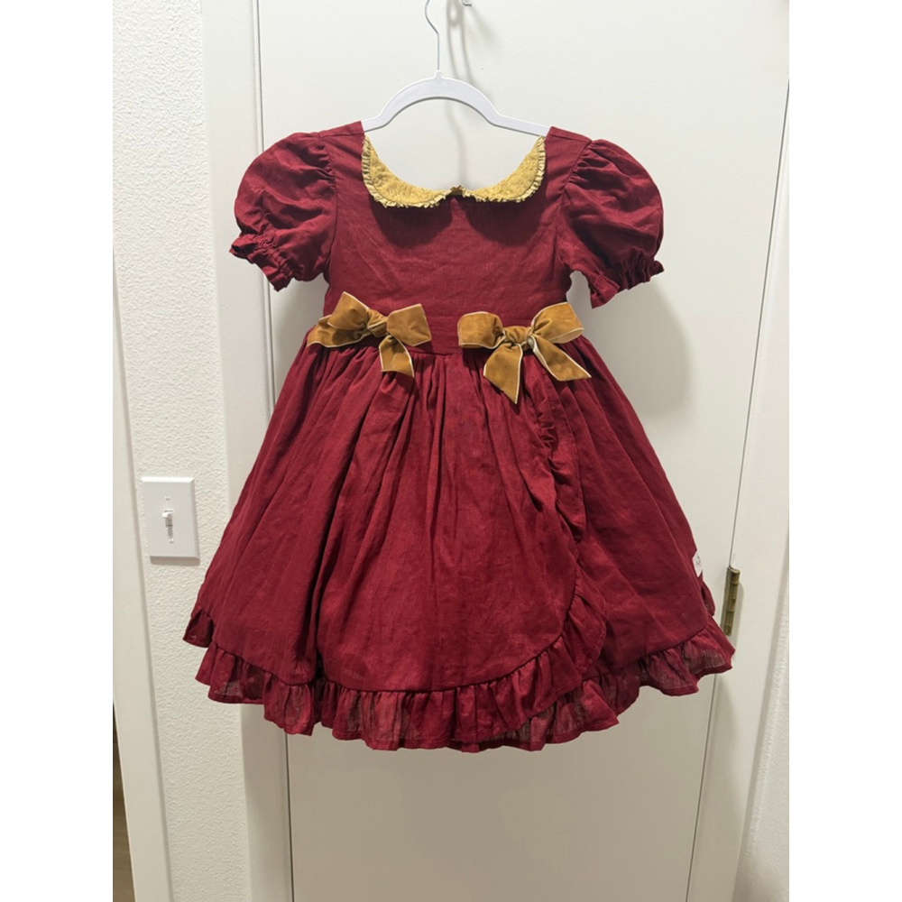 NEW The Paper Doll Co Christmas in July Party Dress Set Girls Size 7 Red Gold Bl